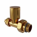 Radiva Radyatör Vanası 1/2'' Altın Renkli Düz Pex (Metal Volanlı 16*2mm Boru Bağl. Rakorlu)