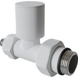 Radiva Radyatör Vanası 1/2'' Pütürlü Beyaz Düz Pex (Metal Volanlı 16*2mm Boru Bağl. Rakorlu)