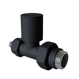 Radiva Radyatör Vanası 1/2'' Siyah Düz Pex (Metal Volanlı 16*2mm Boru Bağl. Rakorlu)