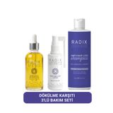 Radix Üçlü Set Dökülme Karşıtı Serum Sprey - Saç Bakım Yağı - Dökülme Önleyici Şampuan