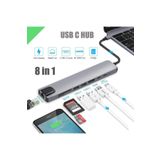 RADOON usb c hub Type C to HDMI, SD/ TF, 2 USB 3.0, USB-C PD Ethernet Kablo