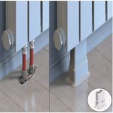 Radyatör Boru Gizleme Ayağı Çiftli Petek Aksesuarı 6 cm - 15,5 cm Arası Ayarlanabilir Beyaz ( 10 Adet )