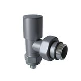 Radyatör Vanası 12 Antrasit Köşe Pex (Metal Volanlı 16*2Mm Boru Bağl. Rakorlu)