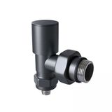 Radyatör Vanası 12 Koyu Antrasit Köşe Pex (Metal Volanlı 16*2Mm Boru Bağl. Rakorlu)