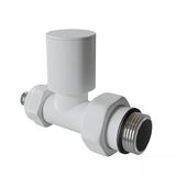 Radyatör Vanası 12 Pütürlü Beyaz Düz Pex (Metal Volanlı 16*2Mm Boru Bağl. Rakorlu)