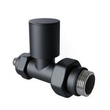 Radyatör Vanası 12 Pütürlü Siyah Düz Pex (Metal Volanlı 16*2Mm Boru Bağl. Rakorlu)