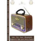 #Radyo Everton Rt675 Bluetooth Nostalji Fm Usb Sd Kart Girişli Şarjlı Retro Mp3 Player Müzik Kutusu