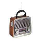Radyo Nostalji Şarjlı Bt/usb/sd/aux Fenerli Taşınabilir Müzik Kutusu