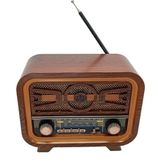 Radyo Retro Ceviz Bluetooth Hoparlör TF Kart Şarjlı Led N1B2