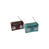 RADYO VİNTAGE DEKORATİF BİBLO - KUMBARA RENKLİ 17X17X5.5CM REÇİNE (4457) HTC125047Gok121315