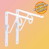 Raf Alti Raf Tutucu Ayak Ferforje Beyaz Ayarlanabilir Aparatli 230 X 155 Mm 2 Adet