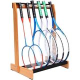 Raf Arabası, Bağımsız Ahşap Tenis Raket Tutacağı, Tenis ve Badminton İçin Ağır Hizmet Raketi Depolama Rafı, Ev ve Ticari Kullanım İçin Katı Ahşap Stand 53cm