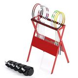 Raf Arabası, Raketler İçin Tekerlekli Tenis Arabası - Dik Spor Badminton Raket Depolama Rafı Tutacağı, Yetişkinler/Kadınlar/Erkekler, Metal Demir, Kreş/Ev Garajı/Plaj Salonu