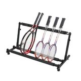 Raf Arabası, Tenis Raketi Depolama Rafı, Yüksekliği Ayarlanabilir Badminton Raket Standı Teşhir Rafı, Tenis Raketi Tutacağı, Raket/Keman/Gitar için Çok Fonksiyonlu Katlanabilir Depolama Rafı, Siyah (2