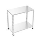 Raf Burada 2 Katlı Galvaniz Çelik Raf - Depo, Arşiv, Kiler, Dosya, Market Rafı-59x75 cm-100 cm-1.00 mm