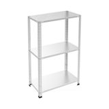 Raf Burada 3 Katlı Galvaniz Çelik Raf - Depo, Arşiv, Kiler, Dosya, Market Rafı-43x60 cm-100 cm-1.00 mm