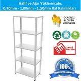 Raf Burada 5 Katlı Galvaniz Çelik Raf - Depo, Arşiv, Kiler, Dosya, Market Rafı-31x93x150 cm- 0.70 mm