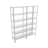 Raf Burada 6 Katlı Duble Galvaniz Çelik Raf - Depo, Arşiv, Kiler, Dosya, Market Rafı-31x60x200 cm- 1.00 mm