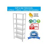 Raf Burada 6 Katlı Galvaniz Çelik Raf - Depo, Arşiv, Kiler, Dosya, Market Rafı-31x75x200 cm- 1.00 mm
