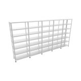 Raf Burada 7 Katlı 5'li Galvaniz Çelik Raf - Depo, Arşiv, Kiler, Dosya, Market Rafı-43x93x200 cm- 0.70 mm