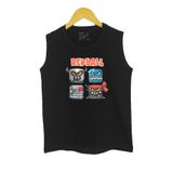 Raf Coll Çocuk Siyah Örme Kolsuz T-shirt Red Ball Dijital Baskılı