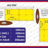 Raf Etiketi 100x168 200 Sarım Dikey Sarı Renkli Kenardan Çeltikli