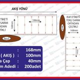 Raf Etiketi 100X168 200 Sarım Yatay Ortadan Çeltikli