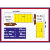 Raf Etiketi 100X168 200 Sarım Yatay Sarı Renkli Ortadan Çeltikli