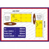 Raf Etiketi Zemin Boyalı Eko Termal 60X38 1 Rulo 500 Sarım