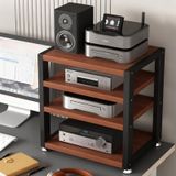 Raf Kayıt Standı, Kayıt Çalar ve HiFi Amplifikatör için 4 Katmanlı Ses Rafı Standı 48cm Uzun CD ve Stereo Alıcı Kule AV Ekipmanları Depolama - Siyah