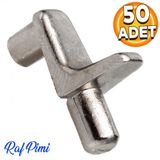 Raf Pimi L Tip Kare Cam Ahşap Metal Raf Tutucu Çivisi Mobilya Dolap Pimi (50 ADET)