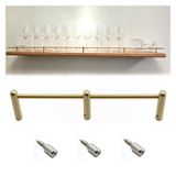Raf Ray Çit, Ayakkabı Rafları, Kitaplıklar, Şarap Rafları için Pirinç Düşmeye Karşı Çit Seti - Dekoratif Metal Raf Koruma Rayı, Ayarlanabilir 12-35 inç, Stabilite ve Stil için Devirme Rayları