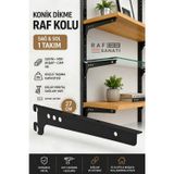 Raf Sanatı 1 Takım Raf Destek Kolu 27 cm – 40 Hatve – Ahşap MDF Sunta Cam Raf Tutucu Raf Kolu Siyah