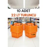 Raf Sanatı 10 ADET / 22 Litre Plastik Market Alışveriş Sepeti Profesyonel Market Mağaza El Sepeti