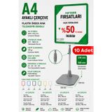 Raf Sanatı 10 Adet - A4 Ayaklı Fiyat Etiketlik Teleskopik Borulu Çerçeve Etiketlik Yönlendirme Levhası Menü Panosu Yeşil