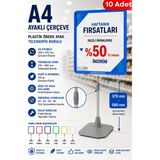 Raf Sanatı 10 Adet - A4 Ayaklıetiketlik Teleskopik Borulu Çerçeve Etiketlik Yönlendirme Levhası Menü Panosu Mavi