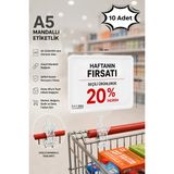Raf Sanatı 10 Adet - A5 Mandallı Etiketlik |sepet Raf Askılıketiketi Çerçeveli Market Mağaza Beyaz