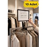 Raf Sanatı 10 Adet - A5 Mandallı Etiketlik |sepet Raf Askılıketiketi Çerçeveli Market Mağaza - Siyah
