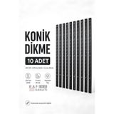 Raf Sanatı 10 Adet - Konik Dikme 200 cm Siyah – Çift Sıra Delikli Modüler Mağaza Raf Profili Direği