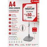 Raf Sanatı 5 Adet - A4 Ayaklıetiketlik Teleskopik Borulu Çerçeve Etiketlik Yönlendirme Levhası Menü Panosu Kırmızı