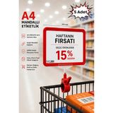 Raf Sanatı 5 Adet - A4 Mandallı| Etiketlik Sepet Raf Askılıketiketi Çerçeveli Market Mağaza Kırmızı