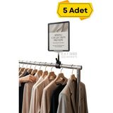 Raf Sanatı 5 Adet - A4 Mandallı| Etiketlik Sepet Raf Askılıketiketi Çerçeveli Market Mağaza Siyah