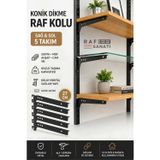 Raf Sanatı 5 Takım Raf Destek Kolu 27 cm – 40 Hatve – Ahşap MDF Sunta Cam Raf Tutucu Raf Kolu Siyah