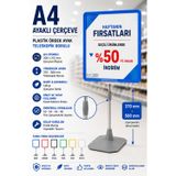 Raf Sanatı A4 Ayaklı Fiyat Etiketlik Teleskopik Borulu Çerçeve Etiketlik Yönlendirme Levhası Menü Panosu Mavi