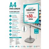 Raf Sanatı A4 Ayaklı Fiyat Etiketlik Teleskopik Borulu Çerçeve Etiketlik Yönlendirme Levhası Menü Panosu Turkuaz