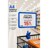 Raf Sanatı A4 Mandallı| Etiketlik Sepet Raf Askılıketiketi Çerçeveli Market Mağaza Mavi - 1 Adet