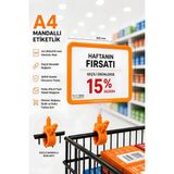 Raf Sanatı A4 Mandallı| Etiketlik Sepet Raf Askılıketiketi Çerçeveli Market Mağaza Turuncu - 1 Adet