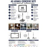 Raf Sanatı A5 Ayaklı Çerçeve Seti Plastik Ördek Ayak Teleskopik Boruluetiketliği Yönlendirme Levhası Menü Panosu Beyaz - 1 Adet