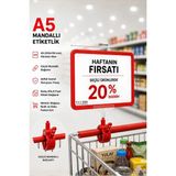 Raf Sanatı A5 Mandallı Etiketlik |sepet Raf Askılıketiketi Çerçeveli Market Mağaza Kırmızı - 1 Adet