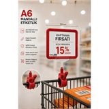 Raf Sanatı A6MANDALLI Etiketlik | Sepet Raf Askılıketiketi Çerçeveli Market Mağaza Kırmızı - 1 Adet
